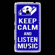 Coque Nokia Lumia 1320 Keep Calm Listen music Bleu