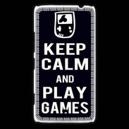Coque Nokia Lumia 1320 Keep Calm Play games Noir