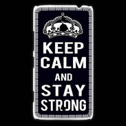Coque Nokia Lumia 1320 Keep Calm Stay strong Noir