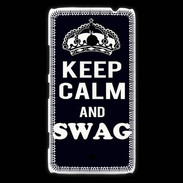 Coque Nokia Lumia 1320 Keep Calm Swag Noir
