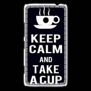 Coque Nokia Lumia 1320 Keep Calm Take a cup Noir