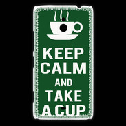 Coque Nokia Lumia 1320 Keep Calm Take a cup Vert