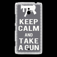 Coque Nokia Lumia 1320 Keep Calm Take a gun Gris