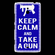 Coque Nokia Lumia 1320 Keep Calm Take a gun Bleu