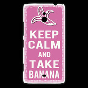 Coque Nokia Lumia 1320 Keep Calm Take Banana Rose