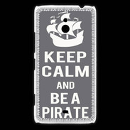 Coque Nokia Lumia 1320 Keep Calm Be a Pirate Gris