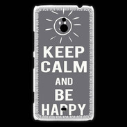 Coque Nokia Lumia 1320 Keep Calm Be Happy Gris