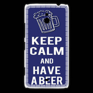 Coque Nokia Lumia 1320 Keep Calm Have a beer Bleu
