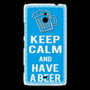 Coque Nokia Lumia 1320 Keep Calm Have a beer Cyan