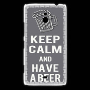 Coque Nokia Lumia 1320 Keep Calm Have a beer Gris