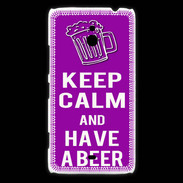 Coque Nokia Lumia 1320 Keep Calm Have a beer Violet