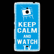 Coque Nokia Lumia 1320 Keep Calm Watch TV Cyan