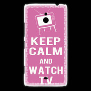 Coque Nokia Lumia 1320 Keep Calm Watch TV Rose