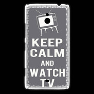 Coque Nokia Lumia 1320 Keep Calm Watch TV Gris