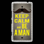 Coque Nokia Lumia 1320 Keep Calm Be a Man Gris