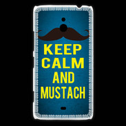 Coque Nokia Lumia 1320 Keep Calm and Mustach Bleu