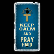 Coque Nokia Lumia 1320 Keep Calm and Pray Christian Bleu