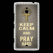 Coque Nokia Lumia 1320 Keep Calm and Pray Christian Gris
