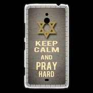 Coque Nokia Lumia 1320 Keep Calm and Pray jewish Gris