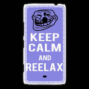 Coque Nokia Lumia 1320 Keep Calm and Be Reelax Bleu