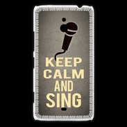 Coque Nokia Lumia 1320 Keep Calm and Sing Gris