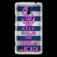 Coque Nokia Lumia 1320 Keep Calm and Think Beach Bleu