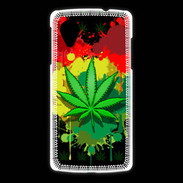 Coque LG Nexus 5 Feuille de cannabis et cœur Rasta
