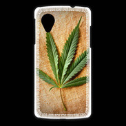 Coque LG Nexus 5 Feuille de cannabis sur toile beige
