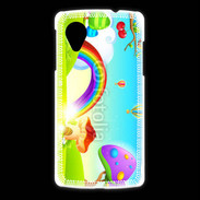 Coque LG Nexus 5 Cartoon nature et arc en ciel