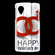 Coque LG Nexus 5 Saint valentin sur fond bois