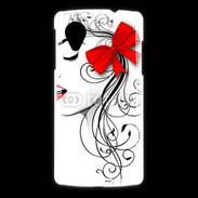 Coque LG Nexus 5 Visage glamour noir et rouge