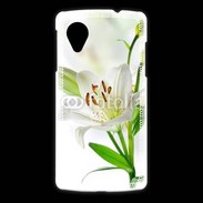 Coque LG Nexus 5 Fleurs de Lys blanc