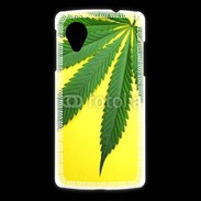 Coque LG Nexus 5 Feuille de cannabis sur fond jaune