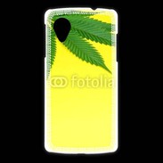 Coque LG Nexus 5 Feuille de cannabis sur fond jaune 2