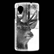 Coque LG Nexus 5 Tête de Cerf en noir et blanc