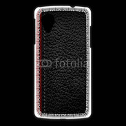 Coque LG Nexus 5 Effet cuir noir et rouge