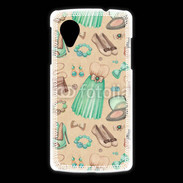 Coque LG Nexus 5 Fond fashion vert et marron