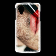 Coque LG Nexus 5 bouche homme rouge
