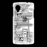 Coque LG Nexus 5 Rue de New York en dessin noir et blanc