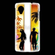 Coque LG Nexus 5 Surfer et fille sur la plage