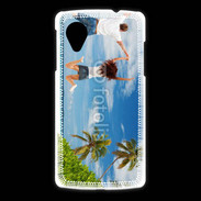 Coque LG Nexus 5 Couple sautant devant la mer