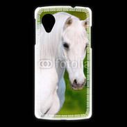 Coque LG Nexus 5 Portrait cheval blanc 10