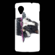 Coque LG Nexus 5 Lapin noir et blanc dans un chapeau