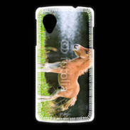 Coque LG Nexus 5 Poulain marron et blanc