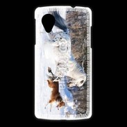 Coque LG Nexus 5 Cheval et chien dans la neige