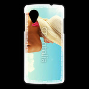 Coque LG Nexus 5 Femme à chapeau de plage