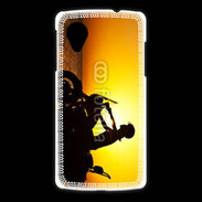 Coque LG Nexus 5 Femme biker au couché de soleil