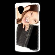 Coque LG Nexus 5 Femme souriante ordinateur