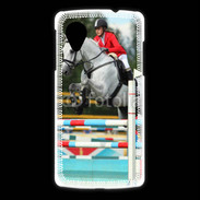 Coque LG Nexus 5 Jumping Equitation cheval gris
