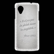 Coque LG Nexus 5 Pêché stupidité Gris Citation Oscar Wilde